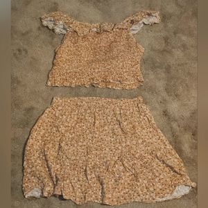 Hippie Rose Crop top and Skirt